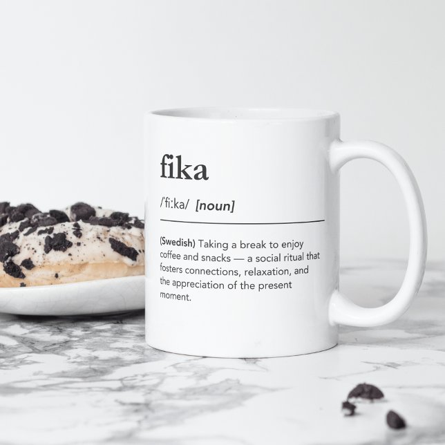 definition of fika swedish coffee break dictionary coffee mug (Creator Uploaded)
