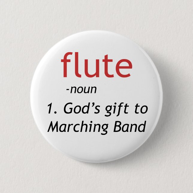 Definition of Flute 2 Inch Round Button (Front)