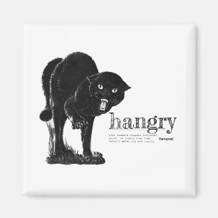 Definition of hangry vintage angry funny black cat magnet