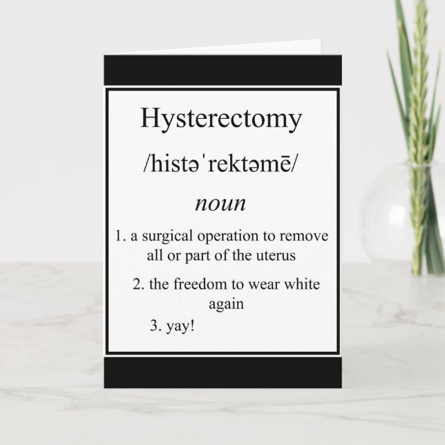 Definition of Hysterectomy Card (Front)