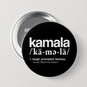 DEFINITION OF KAMALA 3 INCH ROUND BUTTON