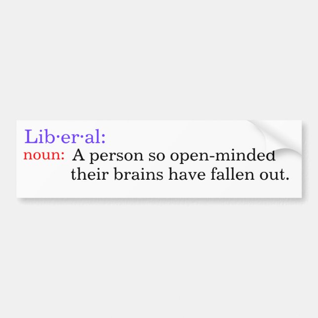 Definition of Liberal Bumper Sticker (Front)