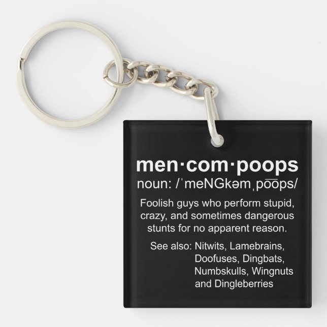 definition of Mencompoops Keychain (Front)