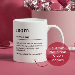 Definition of Mom funny Mother dictionary Coffee Mug<br><div class="desc">Celebrate your mom with a one-of-a-kind custom definition mug that’s as unique as she is. This personalized mom coffee mug features a modern black-and-white dictionary-style design, letting you write your own heartfelt, funny, or quirky definition of “Mom.” Whether she’s a superhero, a best friend, or the queen of sarcasm, this...</div>