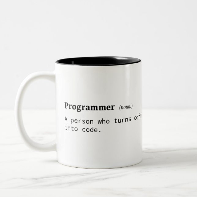 Definition of Programmer Two-Tone Coffee Mug (Left)
