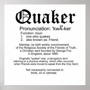 Definition of Quaker Poster