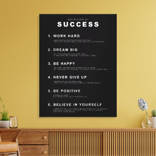Definition of Success Motivational Quote Canvas Print