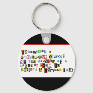 Definition of Teamwork Keychain