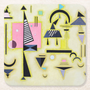 Definitive Rosy, Wassily Kandinsky Square Paper Coaster