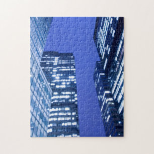 Defocused upward view of office building windows jigsaw puzzle