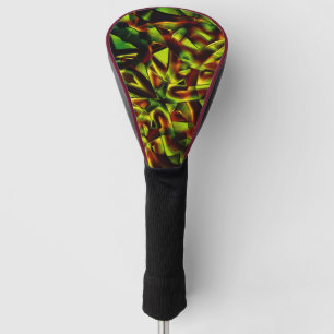 Deformed ties of burnt green ribbons golf head cover