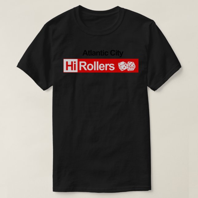 Defunct Atlanta City Hi Rollers Basketball CBA T-Shirt (Design Front)