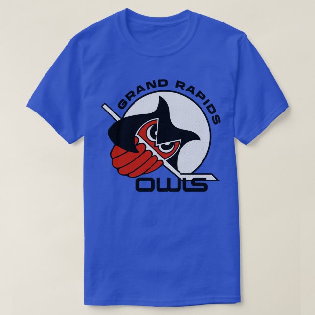 Defunct Grand Rapids Owls IHL Hockey T-Shirt (Design Front)