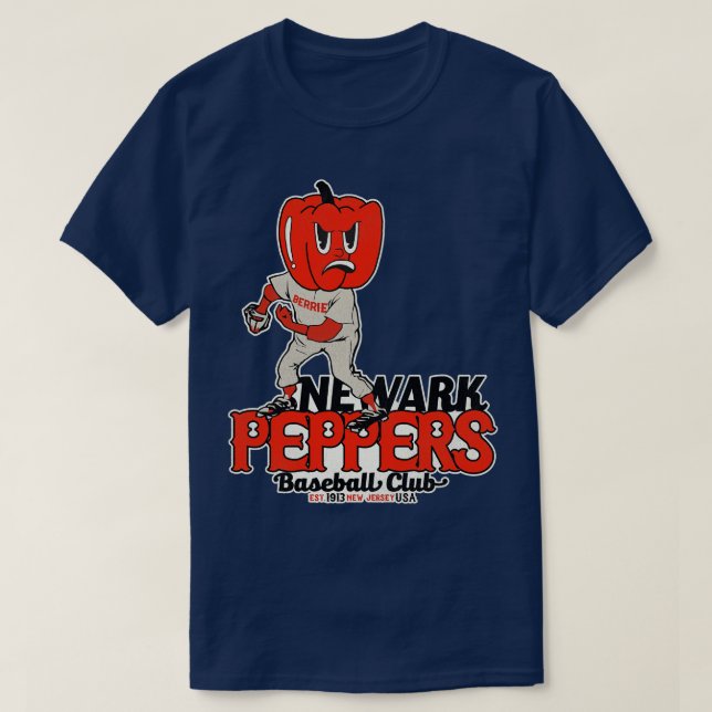 Defunct Newark Peppers Baseball Team T-Shirt (Design Front)