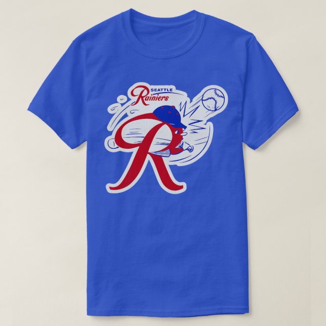Defunct Seattle Rainiers Baseball Mascot T-Shirt (Design Front)