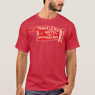 Defunct Travelers Hotel Muskogee Oklahoma Luggage  T-Shirt
