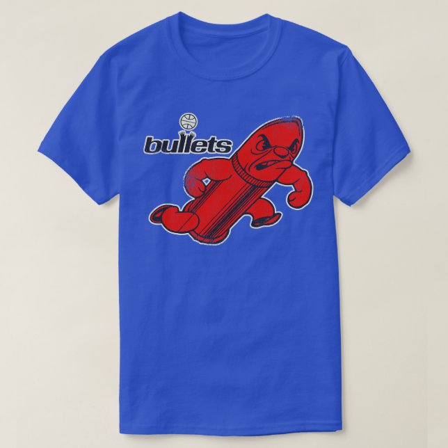Defunct Washington Bullets Bullet Man T-Shirt (Design Front)