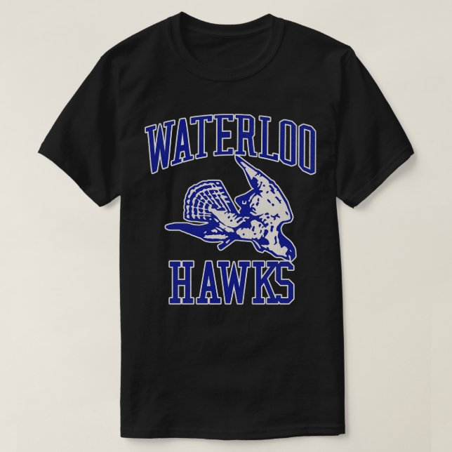 Defunct Waterloo Hawks Basketball Team TShirt (Design Front)