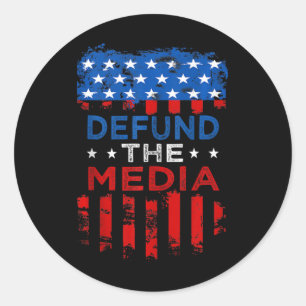 Defund Media Anti Fake News Defund The Media Tank Classic Round Sticker