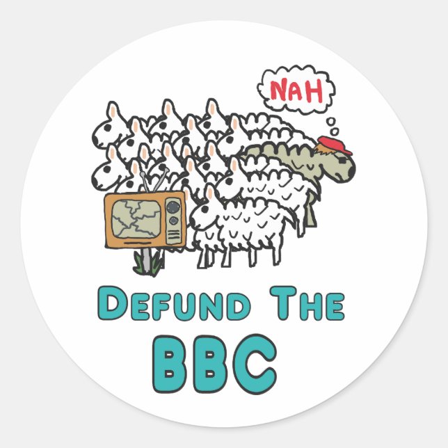 Defund The BBC Classic Round Sticker (Front)