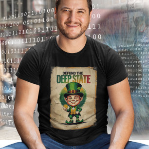Defund The Deep State Leprechaun St Patricks Tee
