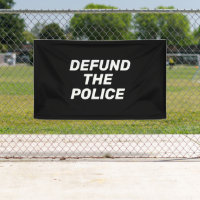 Defund The Police black white modern typography