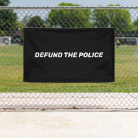 Defund The Police black white typography modern