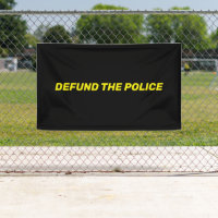 Defund The Police black yellow typography modern