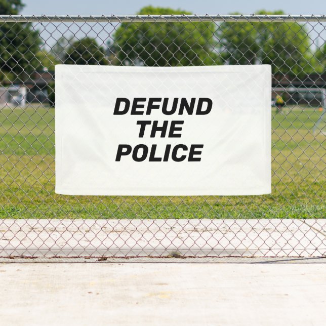 Defund The Police white black typography modern Banner (Insitu)