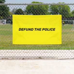 Defund The Police yellow black typography modern Banner