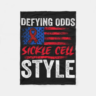 Defying Odds Sickle Cell Style Us Patriotic Scd Vi Fleece Blanket