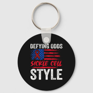 Defying Odds Sickle Cell Style Us Patriotic Scd Vi Keychain