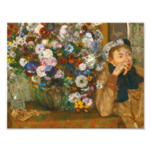 Degas A Woman Seated Beside a Vase of Flowers Photo Print