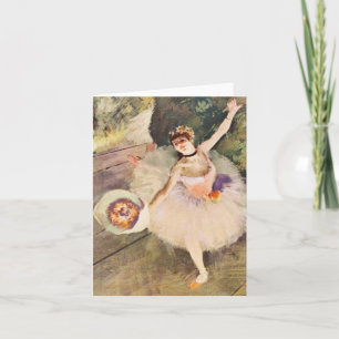Degas Ballerina avec Bouquet de Fleurs Carte Note