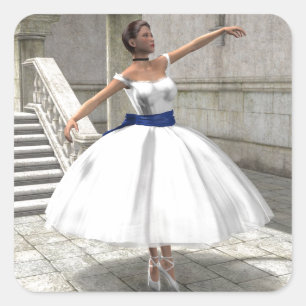 Degas Ballerina Square Sticker