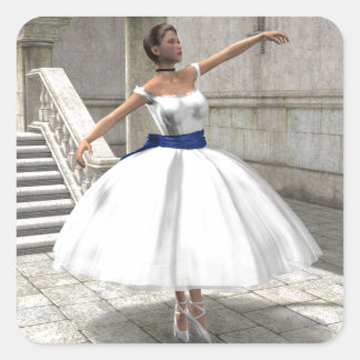 Degas Ballerina Square Sticker