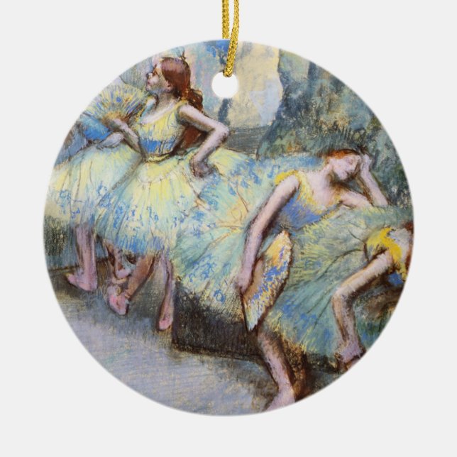 Degas Ballet Dancer Art Dancers Painting Ceramic Ornament (Front)