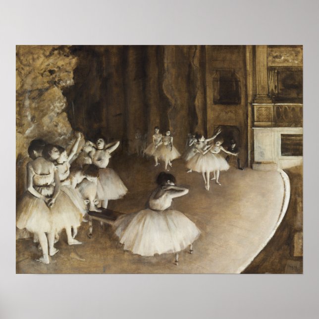 Degas - Ballet Rehearsal On Stage Poster (Front)