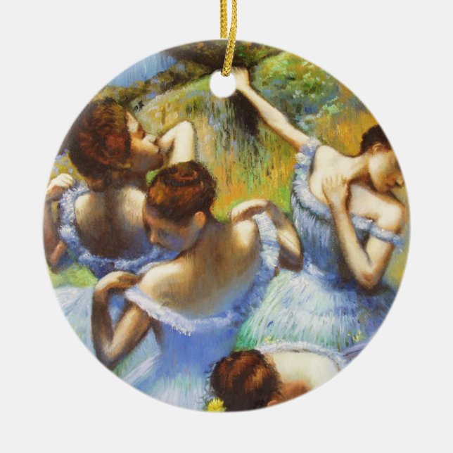 Degas Blue Dancers Christmas Ornament (Front)