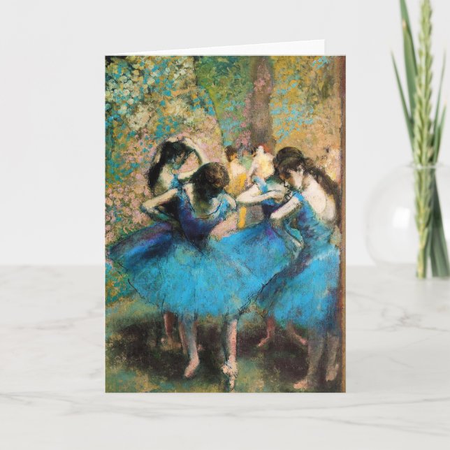 Degas Blue Dancers Greeting Card (Front)