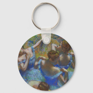 Degas Blue Dancers Pastel Fine Art Masterpiece Keychain