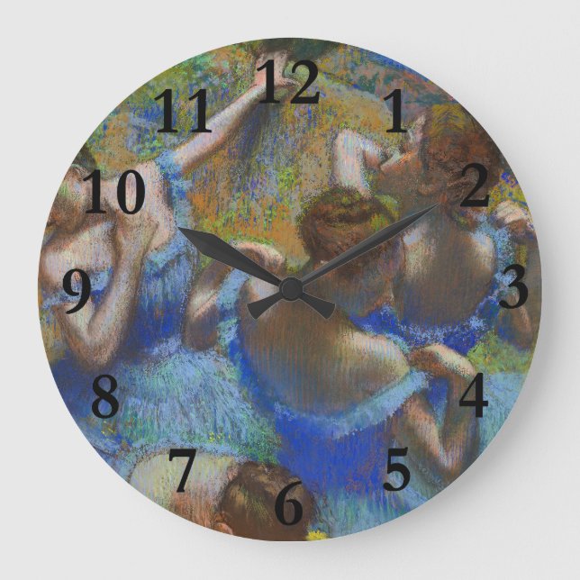 Degas Blue Dancers Pastel Fine Art Masterpiece Large Clock (Front)