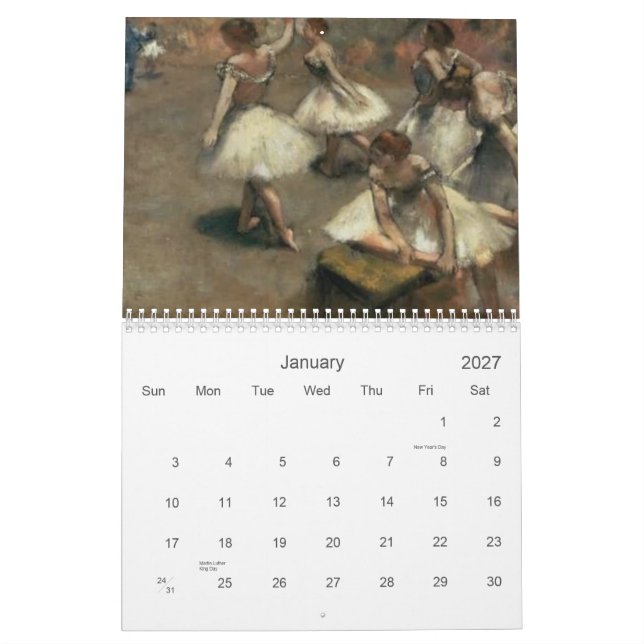 Degas  Calendar (Jan 2027)