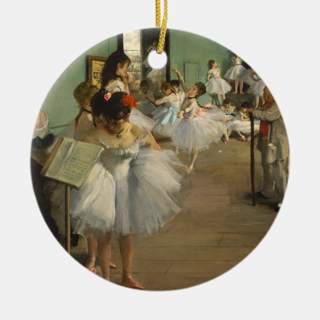 Degas Dance Class Ballet Dancers Ballerina Art Ceramic Ornament (Front)