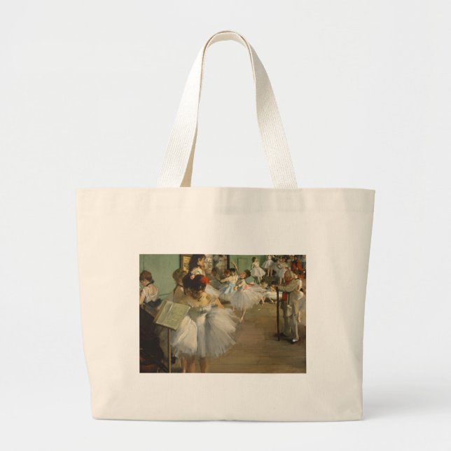 Degas Dance Class Ballet Dancers Ballerina Art Large Tote Bag (Front)