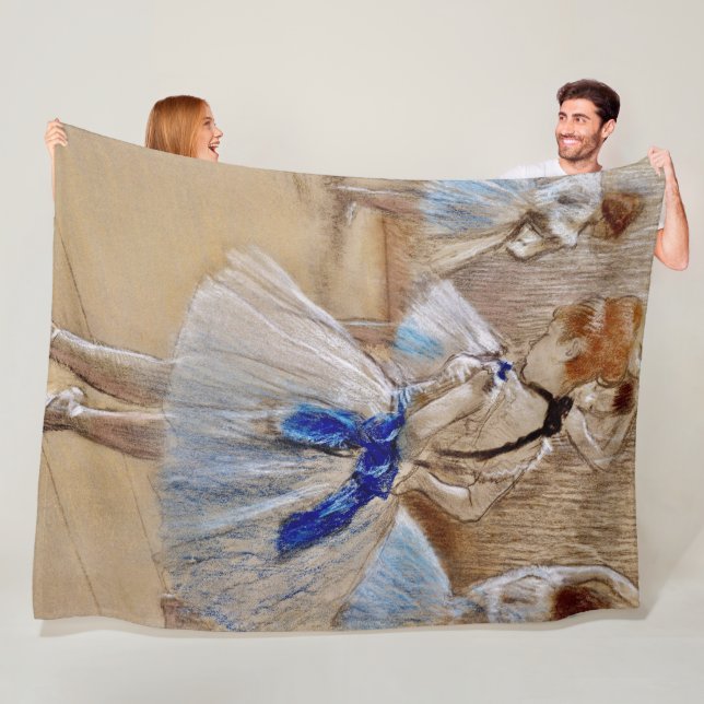 Degas Dancer with Blue Ribbon   Fleece Blanket (In Situ)
