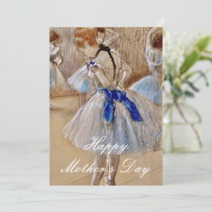 Degas Dancer With Blue Ribbon Holiday Card