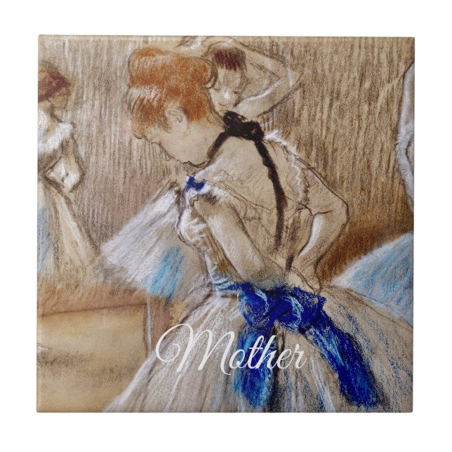 Degas Dancer With Blue Ribbon  Tile (Front)