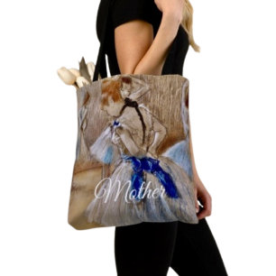 Degas Dancer With Blue Ribbon Tote Bag
