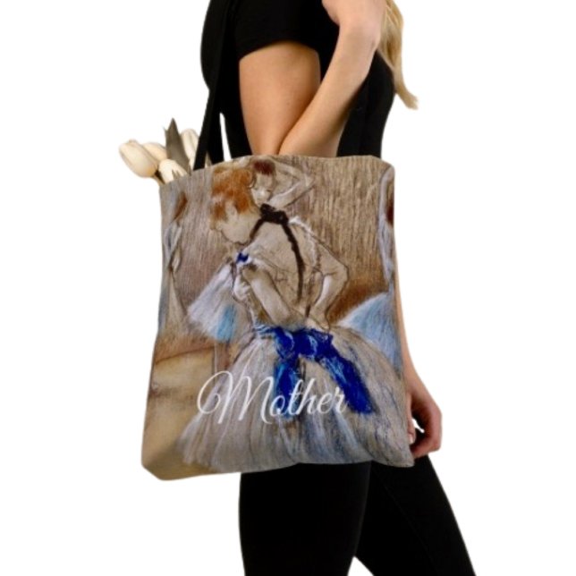 Degas Dancer With Blue Ribbon  Tote Bag (Chic tote bag for Mom—perfect for errands, shopping, and showing love this Mother’s Day.
)